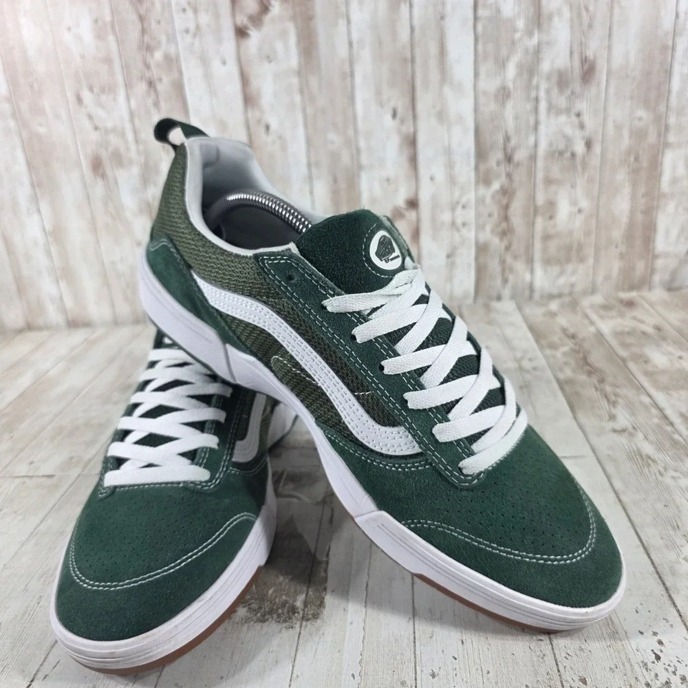 Vans Wayvee Skate Shoes Mens 11.5 Dark Green Olive Suede Mesh‎ Low Top Sneaker